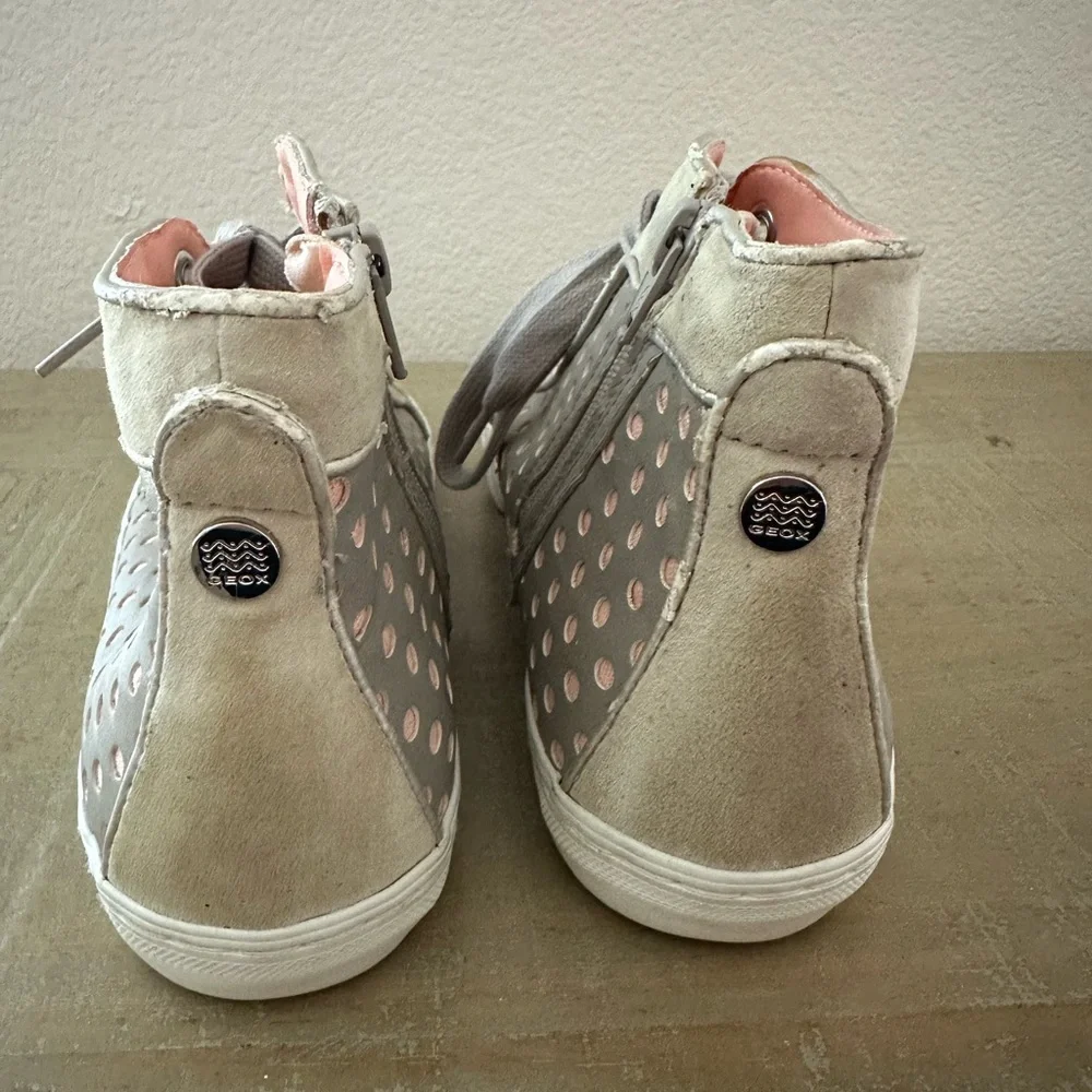 GEOX Women's shoes  8 (EU 38)sneakers gray leather pink suede‎